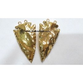 Gold Plated 2 Inch Arrowhead Pendants