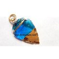 Blue Color Glass Two Tone Arrowhead Pendant | Stylish Jewelry for Any Occasion