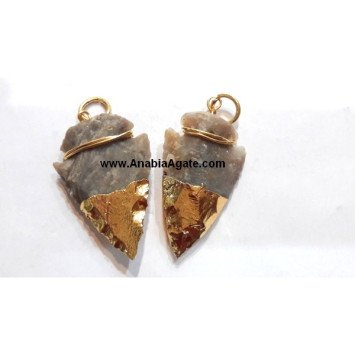 Fancy Jasper 1-Inch Arrowhead Pendant - Handcrafted Jewelry