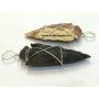 Fancy Jasper Silver Wire Wrapped Arrowhead Pendant - Handcrafted Jewelry