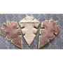Fancy Jasper Special Shape Electroplated Arrowhead Pendants - Design 2