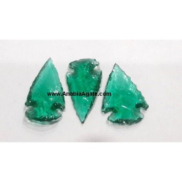 2-Inch Sea Green Glass Arrowheads - Handcrafted Decorative Pieces