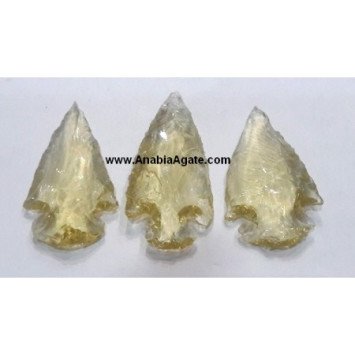 Light Green Color 2 Inches Glass Arrowheads | Exquisite Artisan Creations
