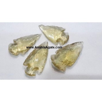 Light Green Color 2 Inches Glass Arrowheads | Exquisite Artisan Creations