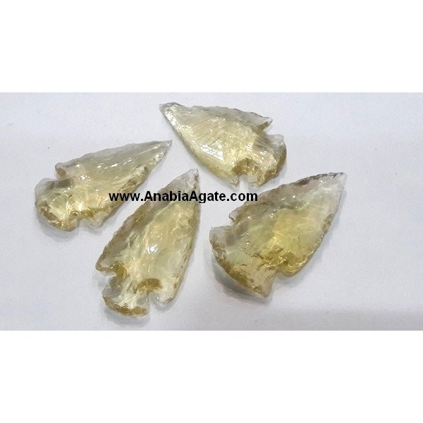 Light Green Color 2 Inches Glass Arrowheads | Exquisite Artisan Creations