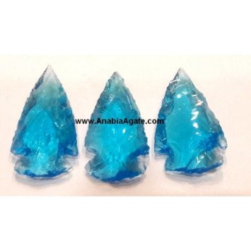 Light Blue Color 2 Inch Glass Arrowheads - Wholesale Glass Arrowheads