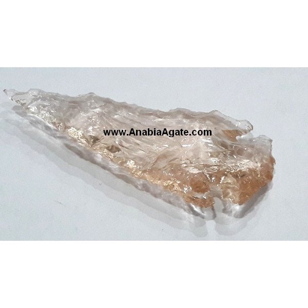 4-Inch Peach Color Glass Arrowheads