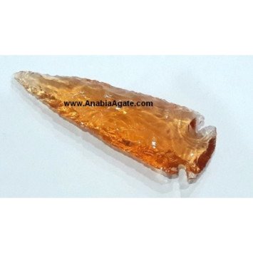 4-Inch Orange Color Glass Arrowheads