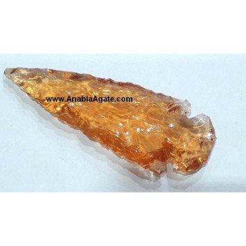 4-Inch Orange Color Glass Arrowheads