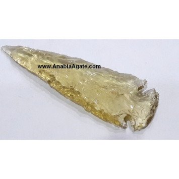 Light Green Color 4 Inch Glass Arrowheads