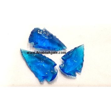 Dark Blue Color 1-Inch Glass Arrowheads - Exquisite Collection of Handcrafted Arrowheads