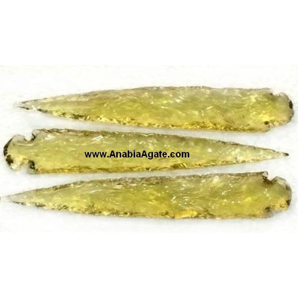 Light Green Glass Arrowheads - 6 Inches - Exquisite Handcrafted Arrowheads