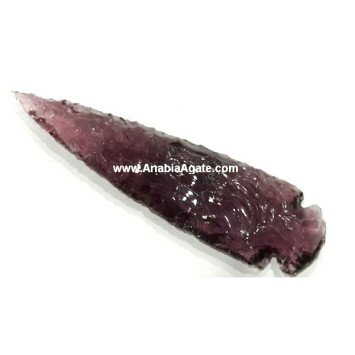 6 Inch Purple Glass Arrowheads