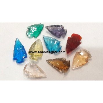 Mix Color Glass Arrowheads (1 Inch) - Exquisite Handcrafted Arrowheads