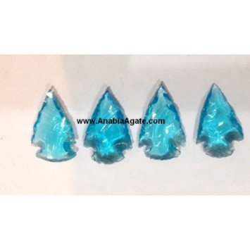 Light Blue Color 1 Inch Glass Arrowheads