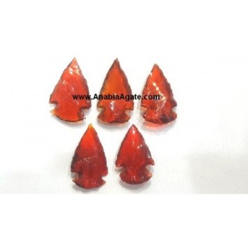 1 Inch Red Color Glass Arrowheads - Premium Quality