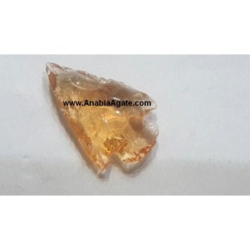 1 Inch Orange Glass Arrowheads - Handcrafted Artisan Arrowhead Points