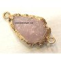 Rose Quartz 1 Inch Electroplated Arrowhead Connectors