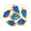 Blue 1-Inch Electroplated Arrowhead Connectors - Unique and Stylish Glass Connectors