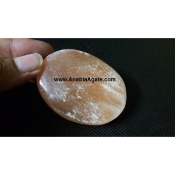 Orange Selenite Soap Shaped Stone - Natural Cleansing Crystal