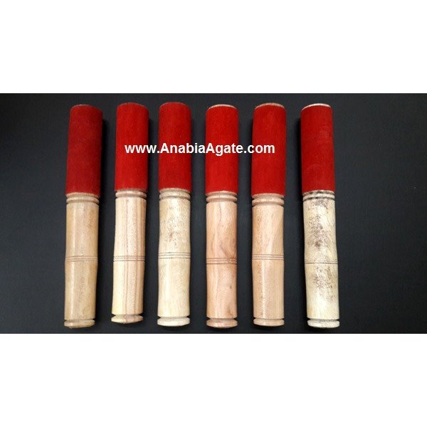 Wooden Sticks with Leather for Singing Bowls