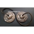 Tibetan Dragon Embossed Tingshas - 2.5 Inches | Authentic Meditation Bells