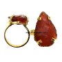 Red Carnelian Arrowhead Finger Ring - Handcrafted Gemstone Jewelry