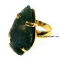 Moss Agate Arrowhead Finger Ring - Unique Natural Stone Jewelry