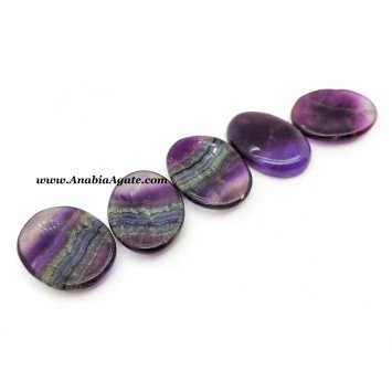 Purple Fluorite Worry Stones - Calming Natural Crystal for Anxiety Relief