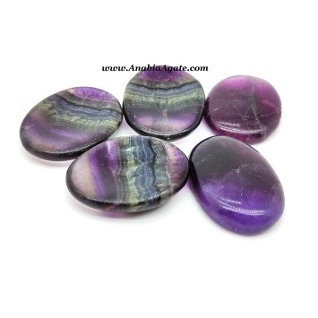Purple Fluorite Worry Stones - Calming Natural Crystal for Anxiety Relief