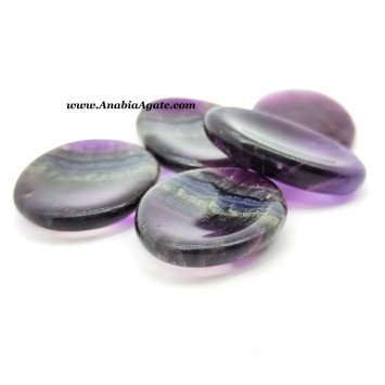 Purple Fluorite Worry Stones - Calming Natural Crystal for Anxiety Relief