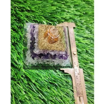 Rose Quartz, Amethyst, Crystal Quartz Layered Orgone Pyramid
