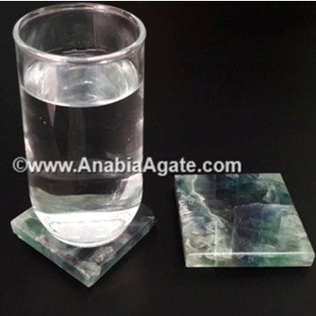 Rainbow Fluorite Square Gemstone Charging Plates for Healing Energy