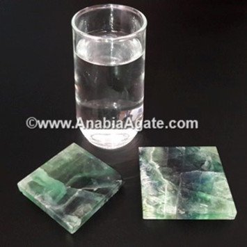 Rainbow Fluorite Square Gemstone Charging Plates for Healing Energy