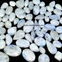 Mix Shaped White Rainbow Moonstone Flashy Cabochons - Unique Gemstone Collection