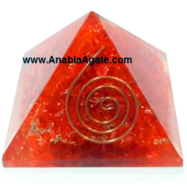 Red Aventurine Dyed Orgone Pyramid - Energy Healing Crystal