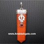 Red Aventurine Flat Stick Pendant with Garnet | Handcrafted Gemstone Jewelry
