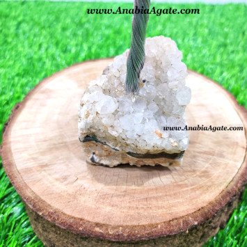 Red Carnelian Tree with Natural Moss Agate Base | Unique Home Decor