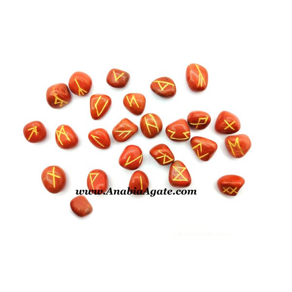 Red Jasper Engraved Rune Sets - Enhance Your Divination Practice