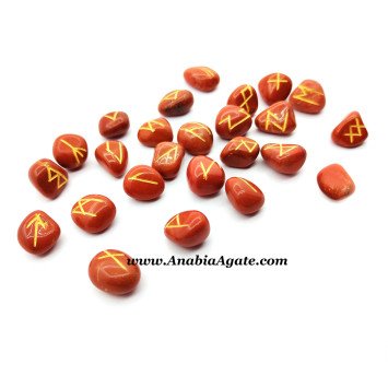 Red Jasper Engraved Rune Sets - Enhance Your Divination Practice