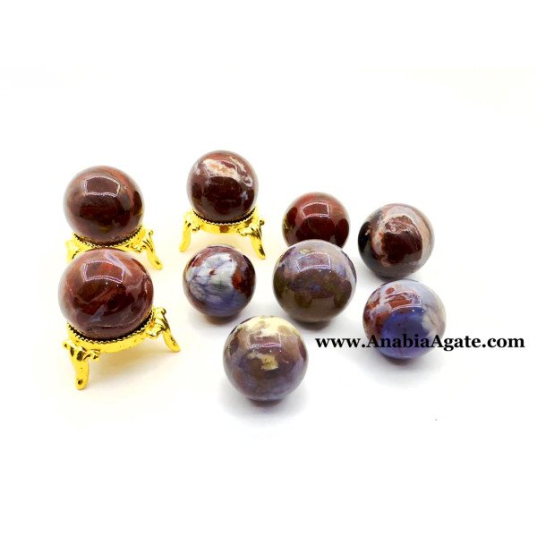 Red Petrified Wood Small Size Balls | Decorative Stones | Home Decor