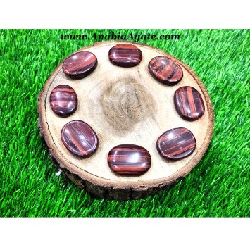 Red Tiger Eye Worry Stones - Natural Healing Crystal for Anxiety Relief