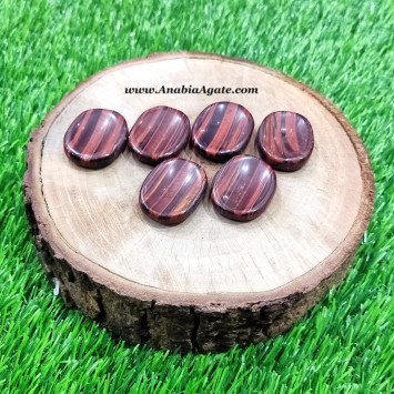 Red Tiger Eye Worry Stones - Natural Healing Crystal for Anxiety Relief