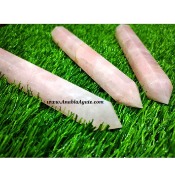 Rose Quartz Big Size Facet Wands for Healing and Energy Work