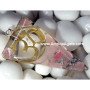 Rose Quartz Orgone Triangle Pendant with Metal OM - Crystal Healing Energy Jewelry