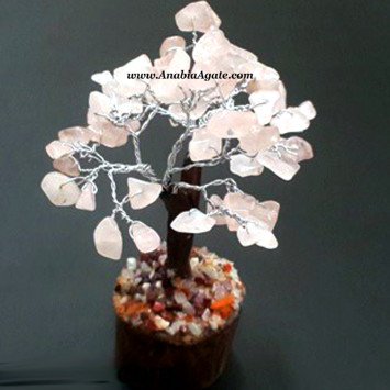 Rose Quartz Small Gemstone 60 Chips Tree