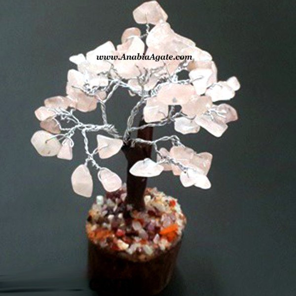 Rose Quartz Small Gemstone 60 Chips Tree