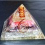 Rose Quartz, Amethyst, Crystal Quartz Orgone Pyramid With Crystal Point | Energy Healing Crystal Decor