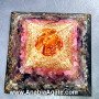 Rose Quartz, Amethyst, Crystal Quartz Orgone Pyramid With Crystal Point | Energy Healing Crystal Decor
