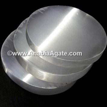 Round Selenite Charging Plates - Cleanse and Charge Your Crystals